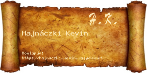 Hajnáczki Kevin névjegykártya